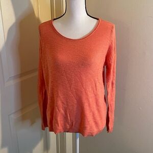 Gap, coral long sleeve cotton blend top, med